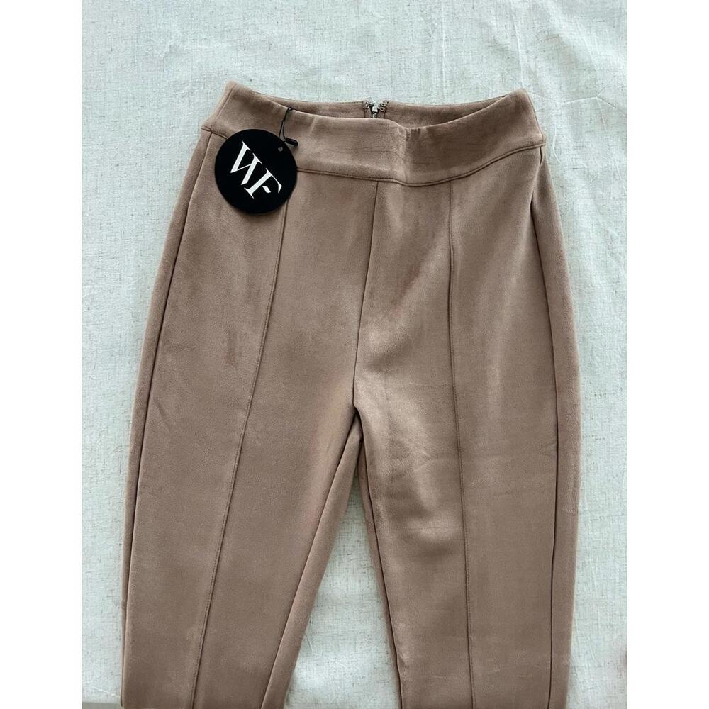 White Fox Soho Suede Pant In Camel Size 2